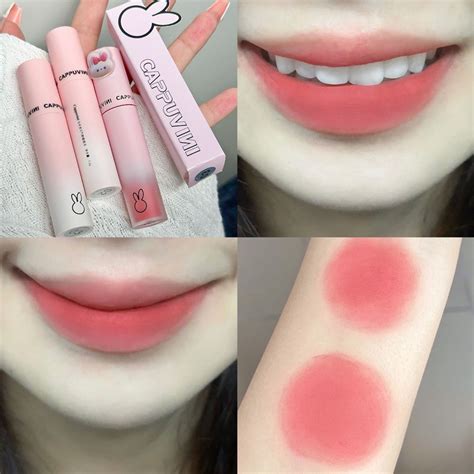 Color Brown Pink Lip Glaze Matte Liquid Lipstick Cute Strawberry Waterproof Velvet Nude Red