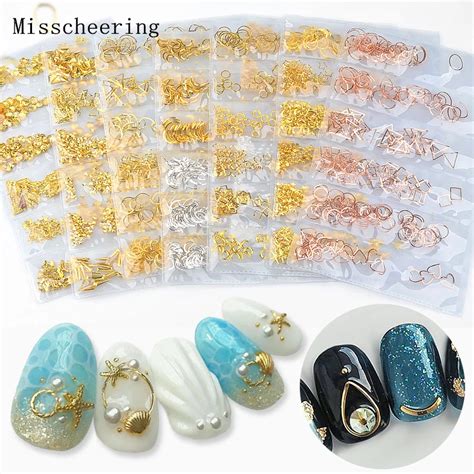 1pcs Metal Rosegoldsilver Mixed Designs 3d Nail Art Decorations Charm