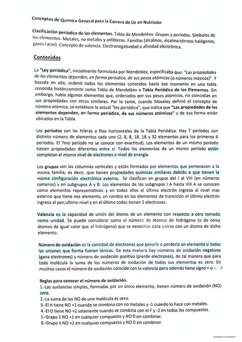 SOLUTION Conceptos De Qu Mica General Clasificaci N De Los Elementos Y