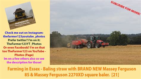 Farming In Essex Baling Straw With BRAND NEW Massey Ferguson 8S MF