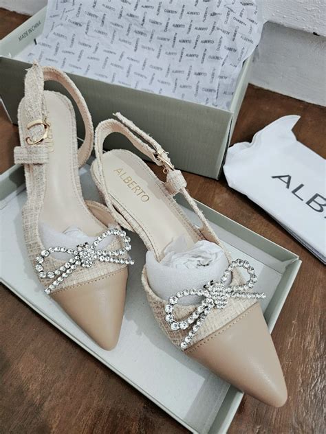 Pointed Stilleto Tweed In Beige Color Womens Fashion Footwear Heels