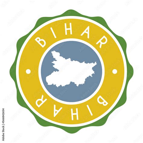 Bihar, India Badge Map Vector Seal Vector Sign. National Symbol Country ...