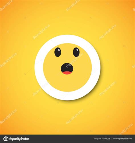 Yellow Cute Emoticon Sticker Vector Illustration Stock Vector By