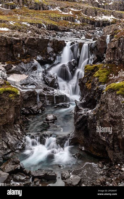 Fossardalur waterfall, Djúpivogur, Iceland Stock Photo - Alamy