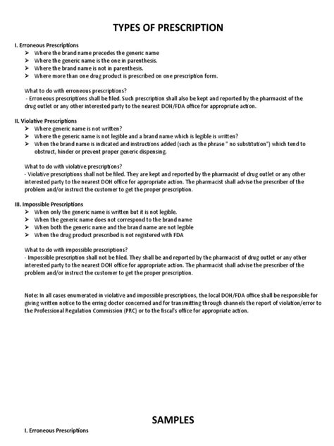 Types of Prescription | PDF