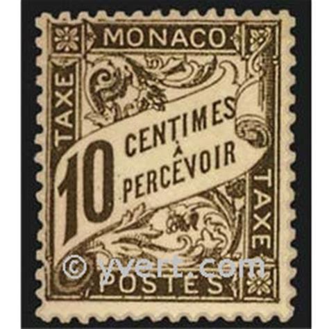 nr 4 Stamp Monaco Revenue stamp Yvert et Tellier Philatélie et