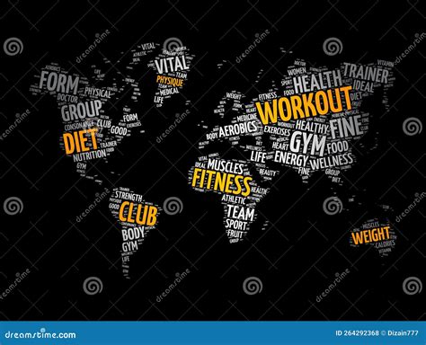 Workout Check Mark Word Cloud Collage Fitness Health Concept