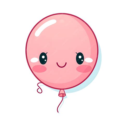 Un Globo Rosa De Dibujos Animados Con Una Cara Sonriente Foto Premium