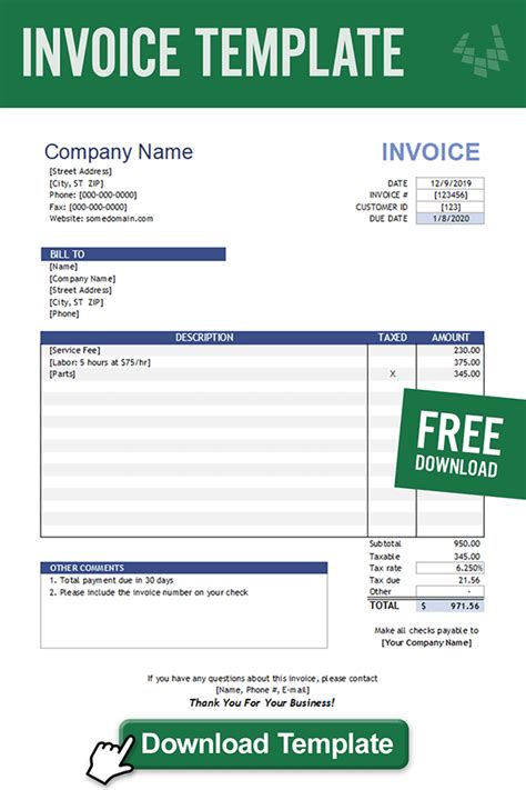 Download the Invoice Template from Vertex42.com | Invoice template ...