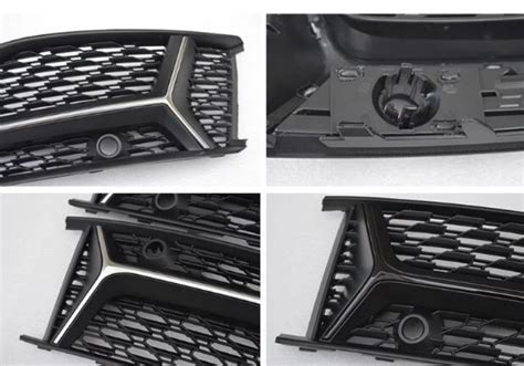 Glossy Black Car Front Bumper Fog Light Grille Honeycomb Mesh Style Fog