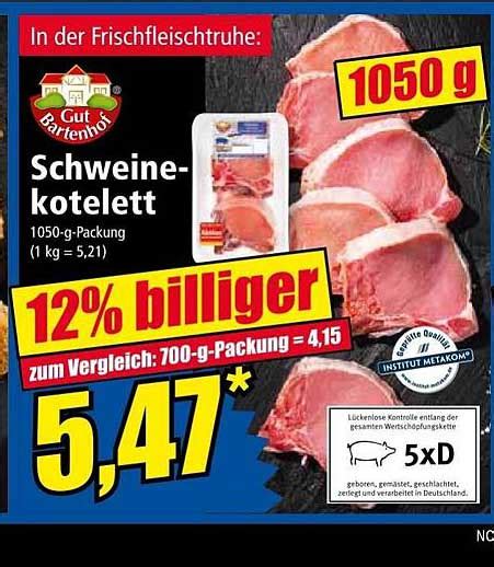 Gut Bartenhof Schweine Kotelett Angebot Bei Norma Prospekte De