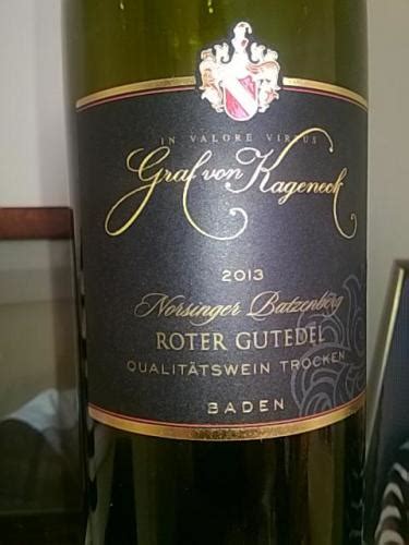 Graf Von Kageneck Norsinger Batzenberg Roter Gutedel Trocken Vivino US