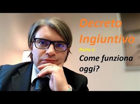 Decreto Ingiuntivo Come Funziona Oggi Parte Youtube