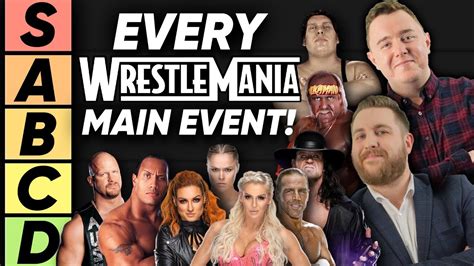 Tier List Wwe Wrestlemania Main Events Youtube