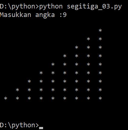 CodeSaya Tutorial Membuat Segitiga Dengan Python Versi Bintang