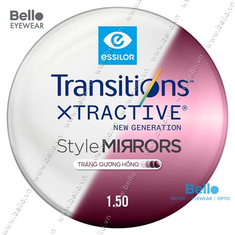 Essilor Transitions XTRActive New Generation Tráng Gương Hồng Pink