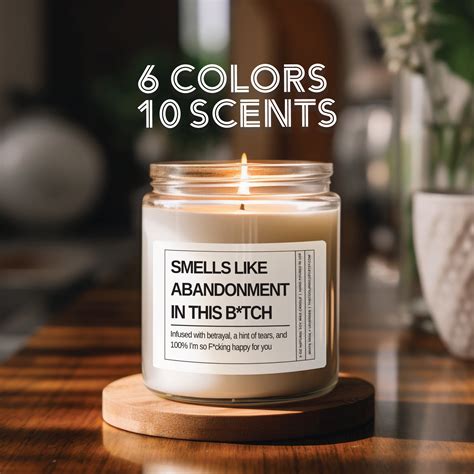 Funny Smells Like Abandonment Candle Moving Away Goodbye Gift For