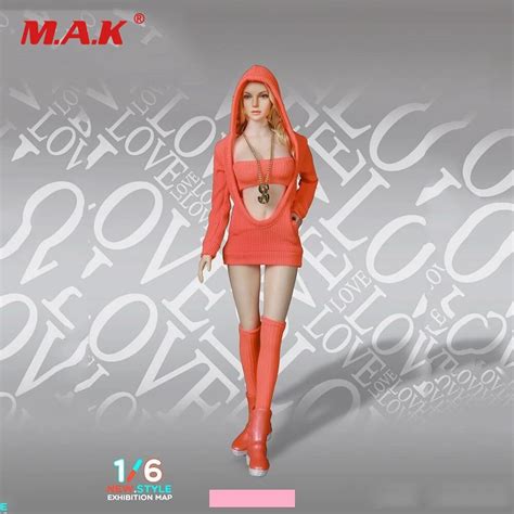 16 Scale Girl Clothes Fg052 Sexy Female Knitted Sweater Suit Hoodie Clothes Set For 12 Inches