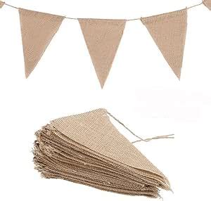 Amazon Gofidin 48 Pcs Vintage Jute Hessian Burlap Bunting Banner