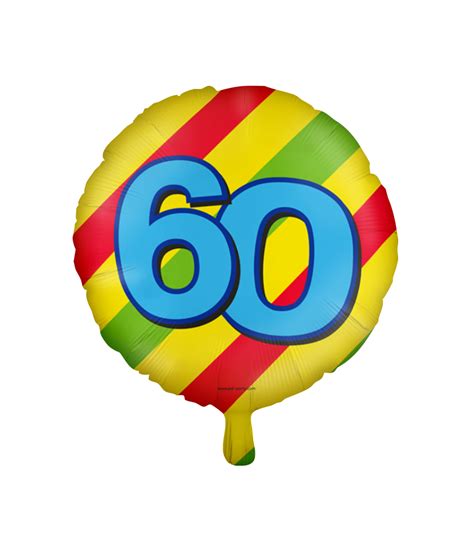 Heliumballon 60 Jahre Bunt Leer 46cm Partywinkel