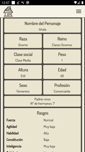 Ficha Rol App Para Fichas De Personaje De Rol R Pidas