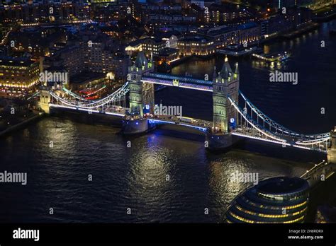 Aerial view of illuminated London at night Stock Photo - Alamy