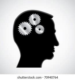 Cogs Gears Human Head Illustration Stock Vector Royalty Free 70940764