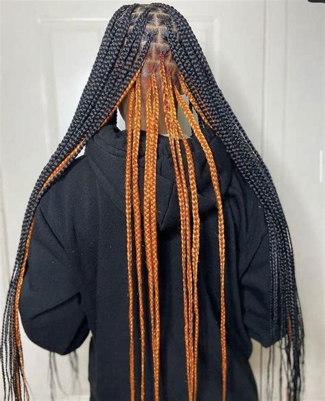 Smedium Orange Peek A Boo Box Braids