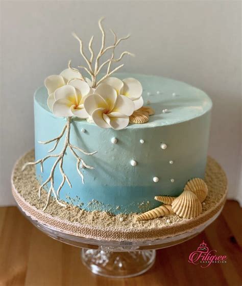 Cake Gallery — Filigree Cake Design Beach Birthday Cake Ocean Cakes