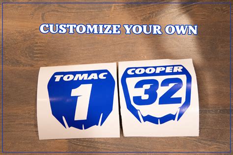 Motocross Mini Number Plate Stickers New Yamaha Plate Design Etsy