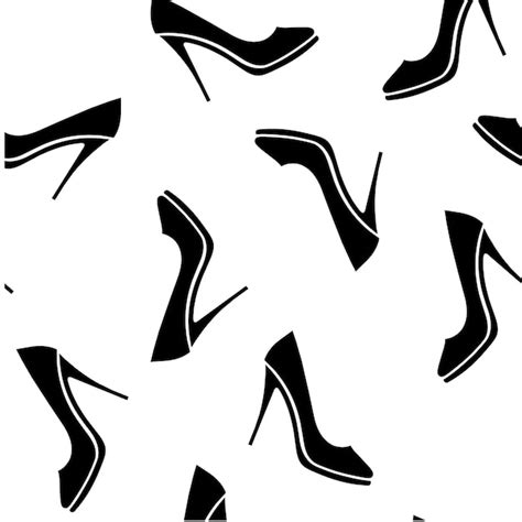 Premium Vector Silhouette Fashionable High Heel Shoes Seamless Pattern Vector Illustration