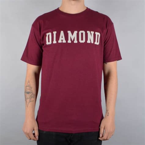 Diamond Supply Co Block Skate T Shirt Burgundy Skate Clothing From Native Skate Store Uk