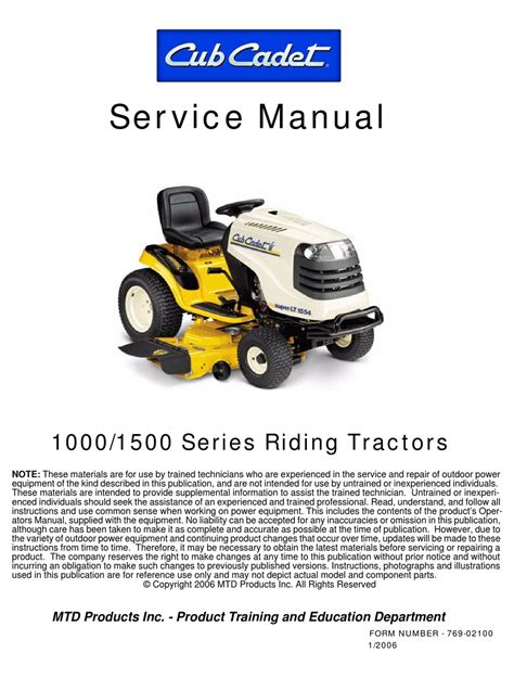 Owners Manual Cub Cadet Xt1 Enduro 46