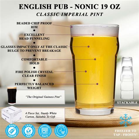 Nonic Pint Glasses Ce 20oz 568ml Pack Of Atelier Yuwa Ciao Jp