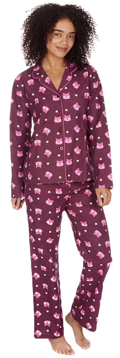 Luxury Womens Fleece Pyjamas Full Length Warm Winter Traditional Button