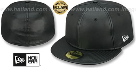 New Era LEATHER BLANK Black Fitted Hat