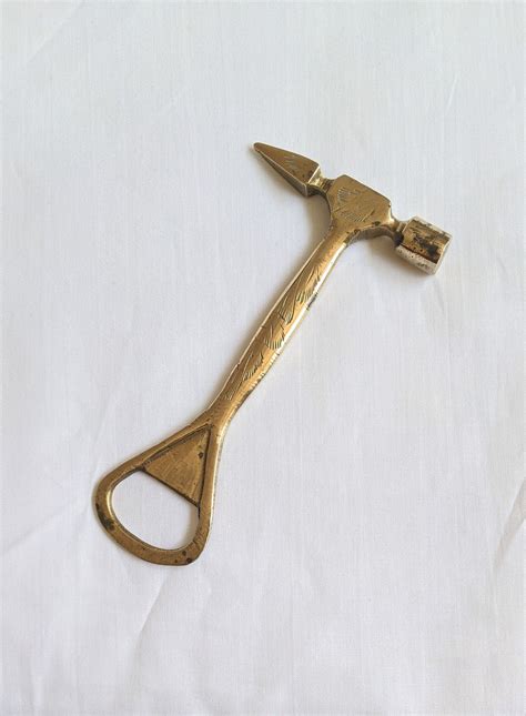 Bottle Opener And Ice Pick Hammer Breaker Solid Brass Vintage Etsy