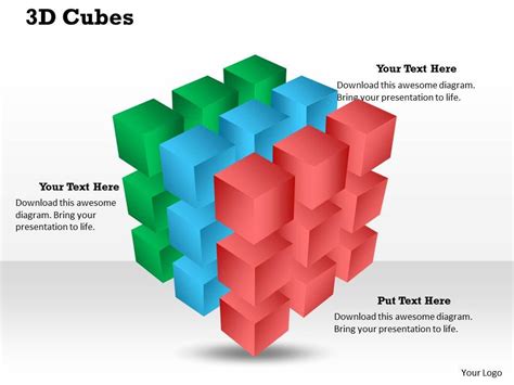 3d Cubes Powerpoint Template Slide Presentation Powerpoint Diagrams