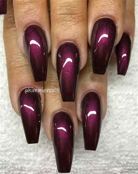 40 Beautiful Nail Design Ideas To Wear In Fall Aubergine Nail Color