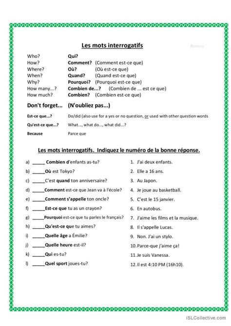 Les Mots Interrogatifs Exercices Pdf