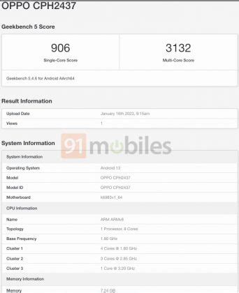 Oppo Find N Flip Global Variant Appears On Geekbench Gizmochina