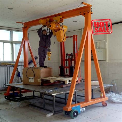 Electric Hoist Type Adjustable Height Portable Trackless Mobile Gantry