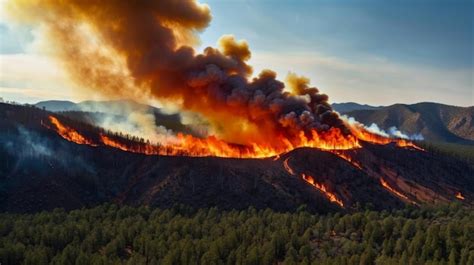 Premium Photo Large Plume Of Smoke Billowing Out Of A Mountain