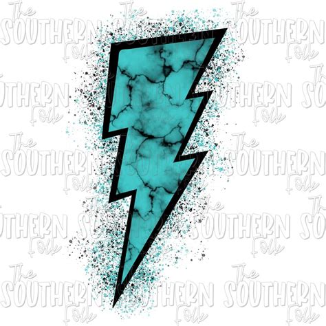 Teal Lightning Bolt Png File Sublimation Designs Downloads Etsy New Zealand