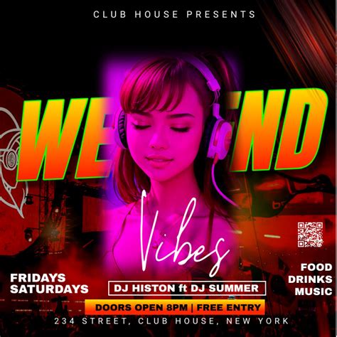 Weekend Vibes Party Template Postermywall