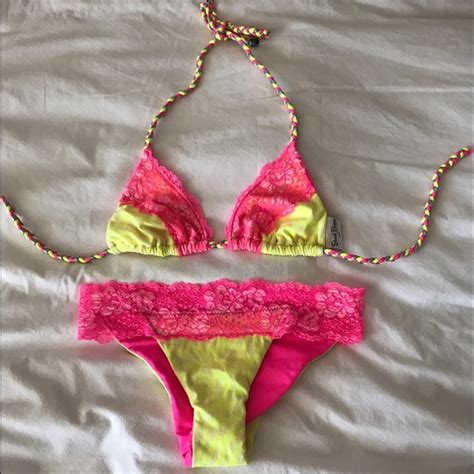 Beach Bunny Swim Beach Bunny Hot Pink Leopard Lace Bikini Set