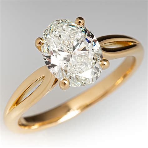 2 Carat Oval Cut Diamond Solitaire Engagement Ring Yellow Gold Ksi2 Gia