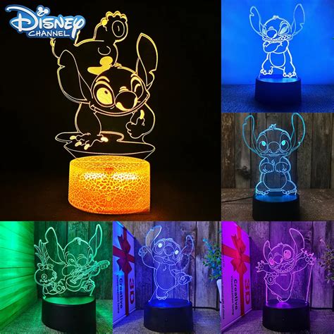 Disney STITCH LILO 3D Led Night Light Figura De Dibujos Animados Stitch