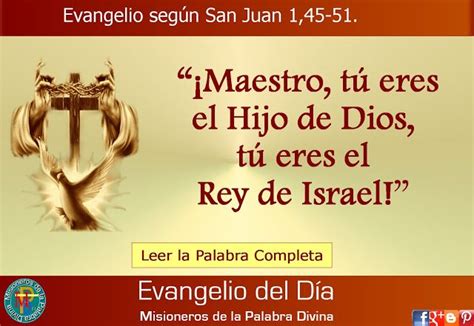 MISIONEROS DE LA PALABRA DIVINA EVANGELIO SAN JUAN 1 45 51 Catholic