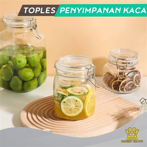 Jual Toples Kaca Penyimpanan Kedap Udara Toples Makanan Bening